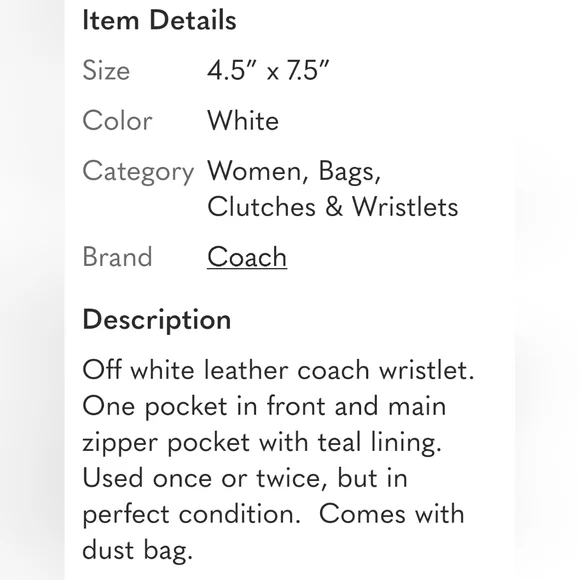 Coach Clutch/Wristlet with Dust bag - Picture 2 of 8